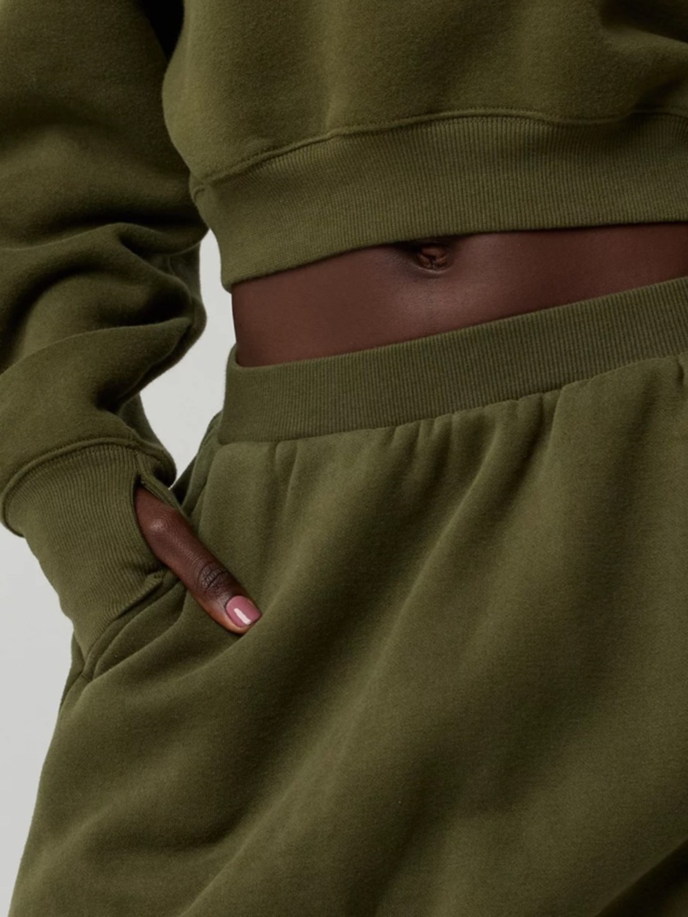 OFFLINE aerie Cloud Fleece Bubble Skort in Military Green Sz Med SUPER SOFT NWT - Picture 2 of 6